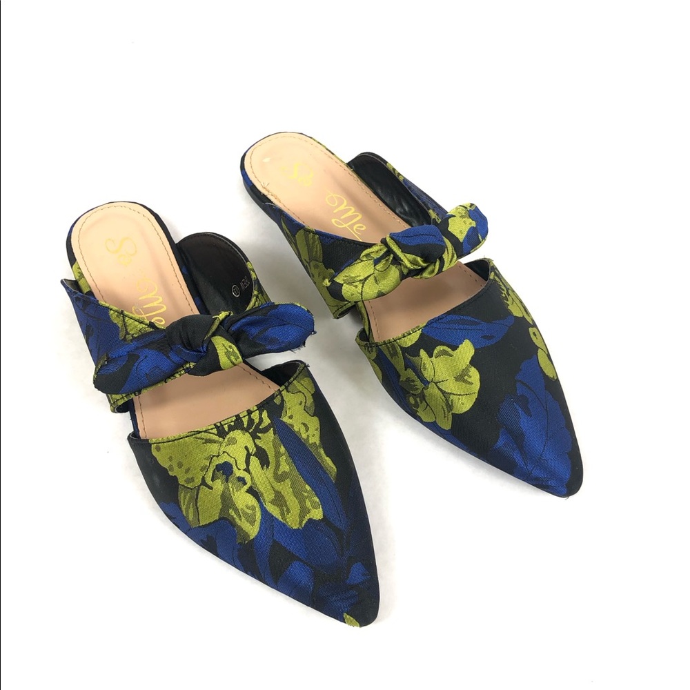 So Me Drew Women Pointed Toe Bow Tie Slip On Flat
